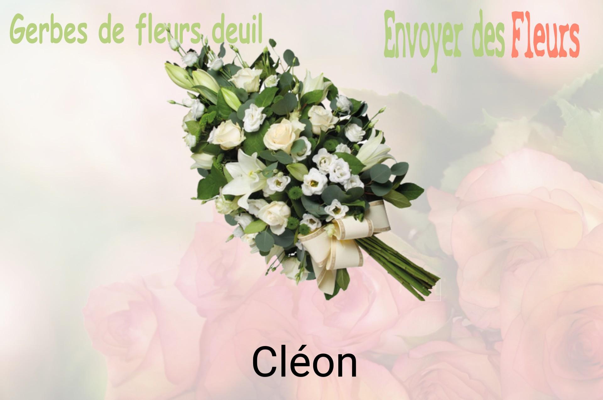 Gerbe de fleurs de deuil livrée à Cléon